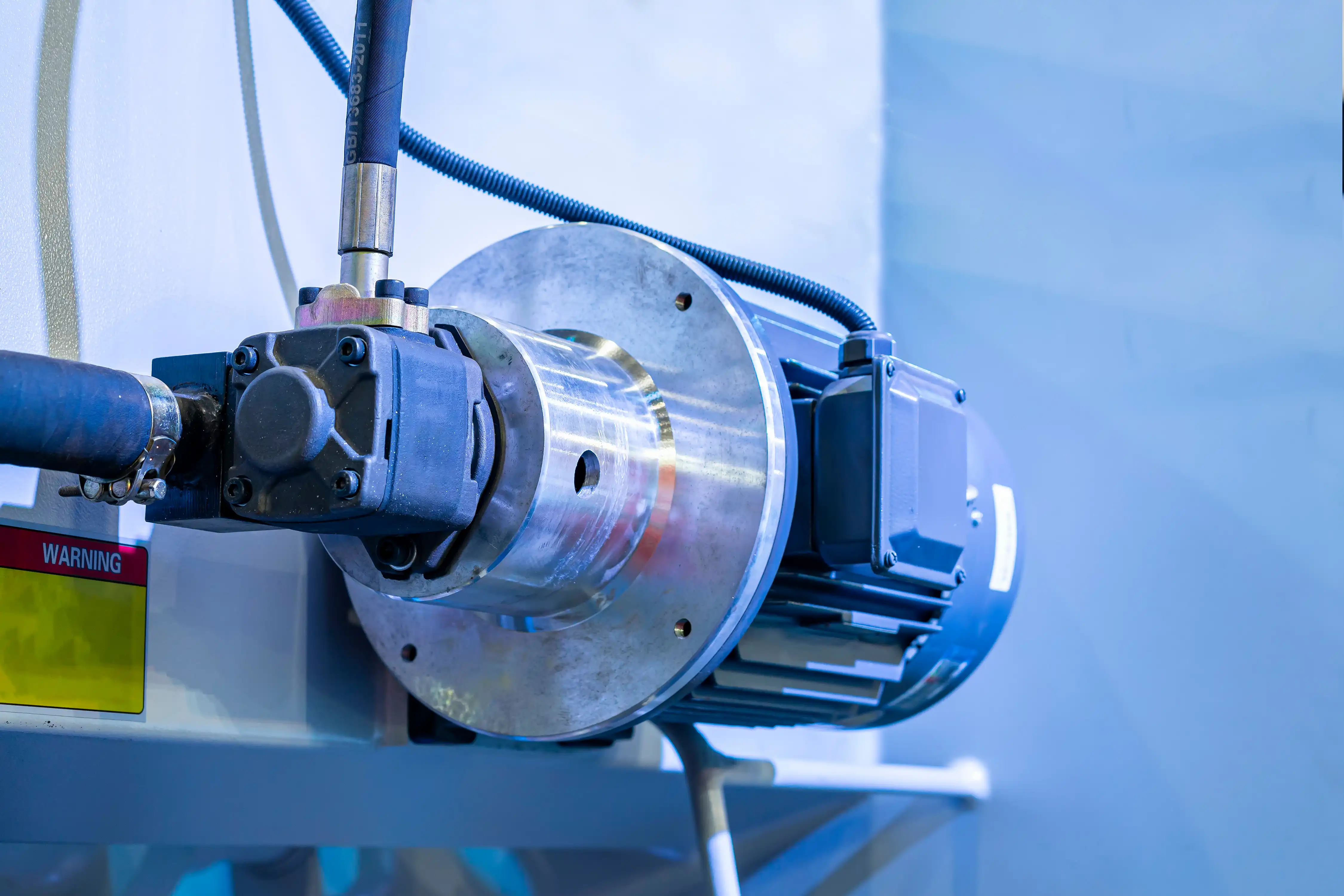 Close-up of Industrial Hydraulic Machinery
