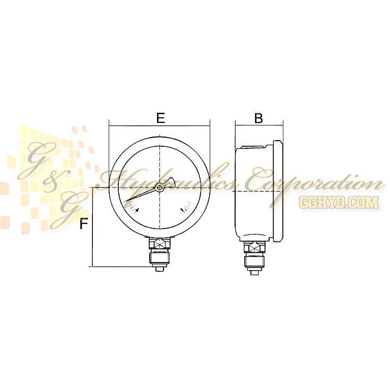 19-356-0108 CEJN Pressure Gauges, Range 0-1450 PSI (0-100 Bar), G 1/4" Connection