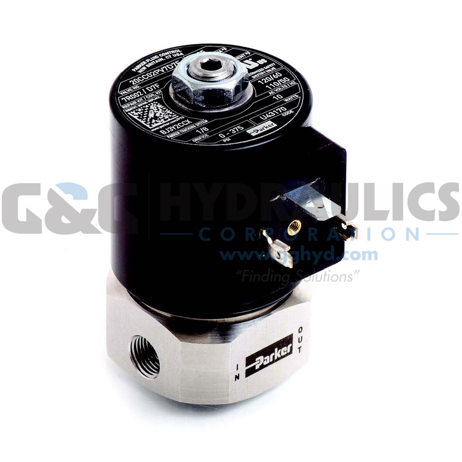 20CC04PV7D7B Parker G7, 2-Way Normally Closed, 1/4" NPT, Direct Acting Stainless Steel Solenoid Valve-1