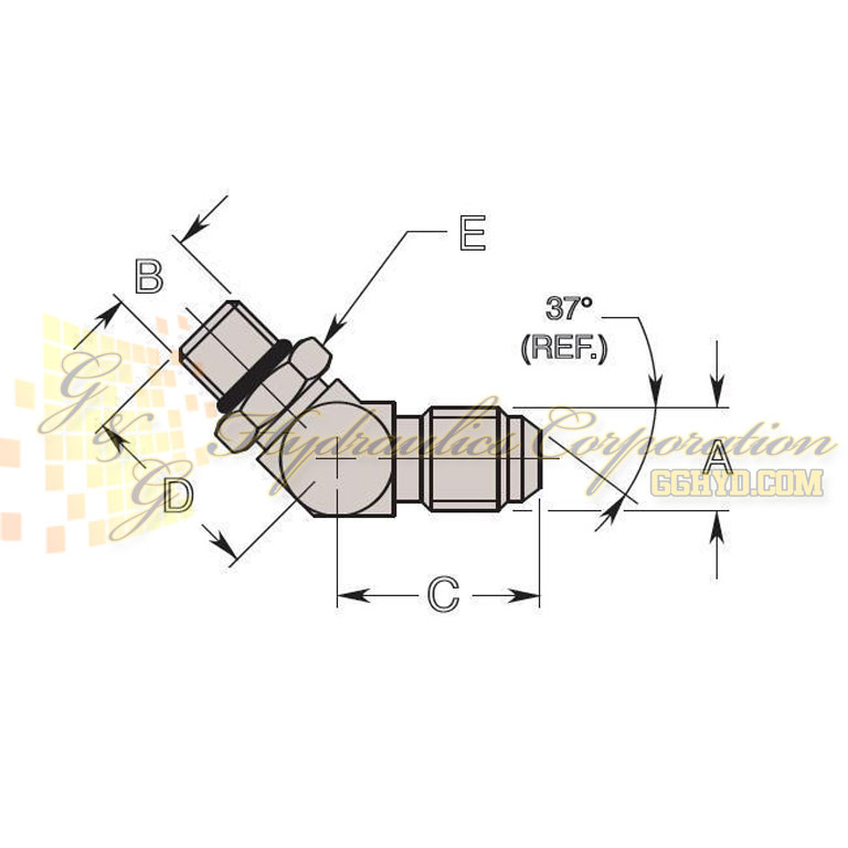 253018 Hytec Fitting, 45° Male Elbow UPC#662536109413