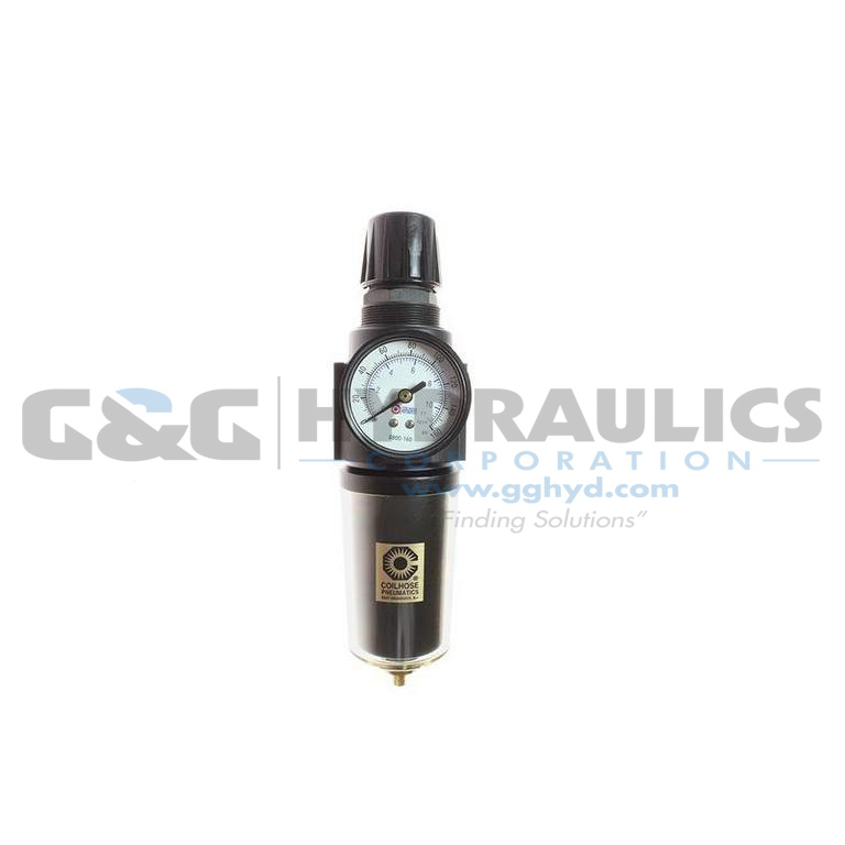 27FC6-GHS Coilhose 27 Series 3/4" Integral Filter/Regulator, Gauge, Metal Bowl with Sight Glass, 0-250 psi UPC #029292770460