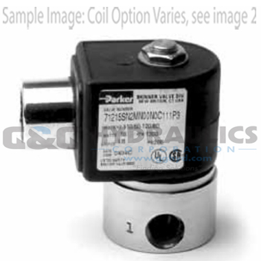 71215SN21E00N0D200Q3 Parker Skinner 2 Way Normally Closed 1/4" NPT Direct Acting Stainless Steel Solenoid Valve 220/50-240/60VAC DIN-1