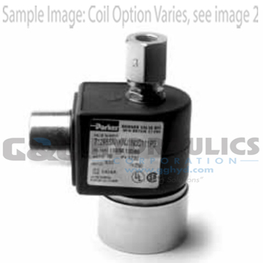 71295SN2GNJ1N0L111P3 Parker Skinner 2 Way Normally Open 1/4" NPT Direct Acting Stainless Steel Solenoid Valve 110/50-120/60VAC Leads - 1