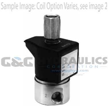 71315SN2GNJ1N0H111B2 Parker Skinner 3 Way Normally Closed 1/4" NPT Direct Acting Stainless Steel Solenoid Valve 24/60VAC Conduit - 1