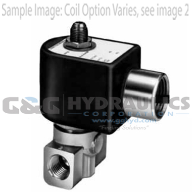 7131KBN2BF00N0D100Q3 Parker Skinner 3 Way Normally Closed 1/4" NPT Direct Acting Brass Solenoid Valve 220/50-240/60VAC DIN - 1
