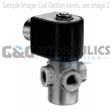 7131TBN2JV00N0C111P3 Parker Skinner 3-Way Normally Closed Direct Acting Brass Solenoid Valve 120/60-110/50V AC Conduit Housing-1