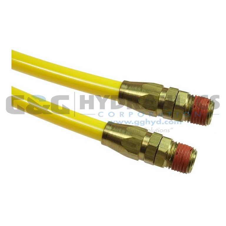 PR12-25B-Y Coilhose Flexcoil, 0.467" x 25', 1/2" NPT Reusable Swivel Fittings, Yellow UPC #029292442770-1