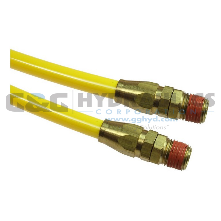 PR12-30B-Y Coilhose Flexcoil, 0.467" x 30', 1/2" NPT Reusable Swivel Fittings, Yellow UPC #029292792264-1