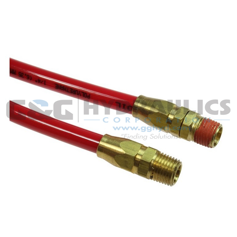 PR14-30A-R Coilhose Flexcoil, 1/4" x 30', 1/4" NPT Reusable Swivel & Rigid Fittings, Red UPC #029292452632-1
