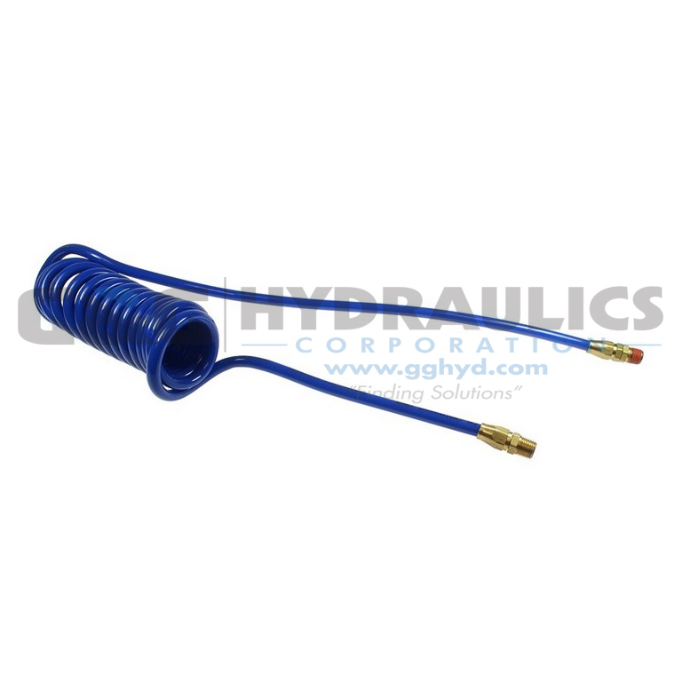 PR14-35A-B Coilhose Flexcoil, 1/4" x 35', 1/4" NPT Reusable Swivel & Rigid Fittings, Blue UPC #029292451680