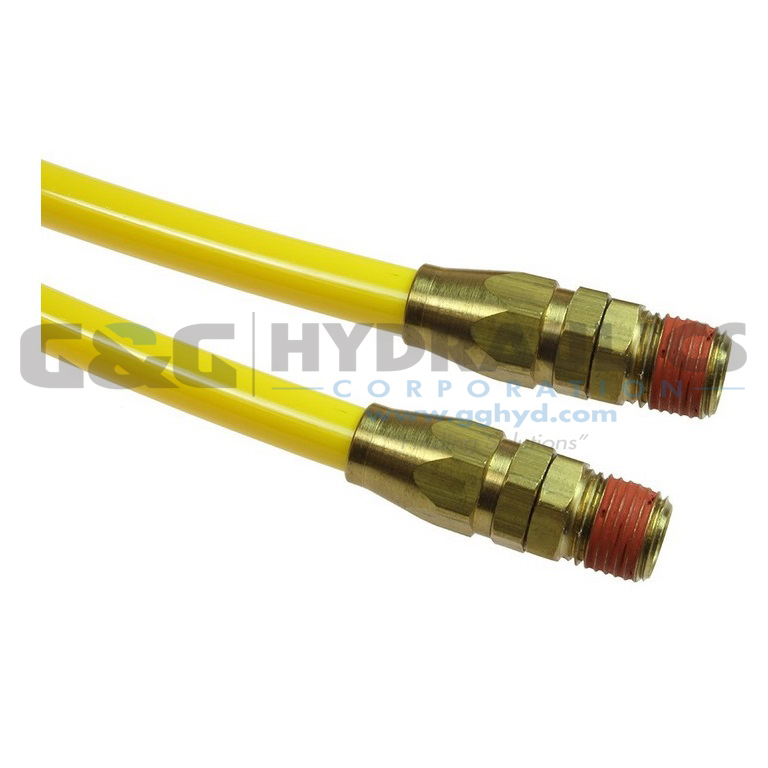 PR316-20B-Y Coilhose Flexcoil, 3/16" x 20', 1/4" NPT Reusable Swivel Fittings, Yellow UPC #029292458177-1