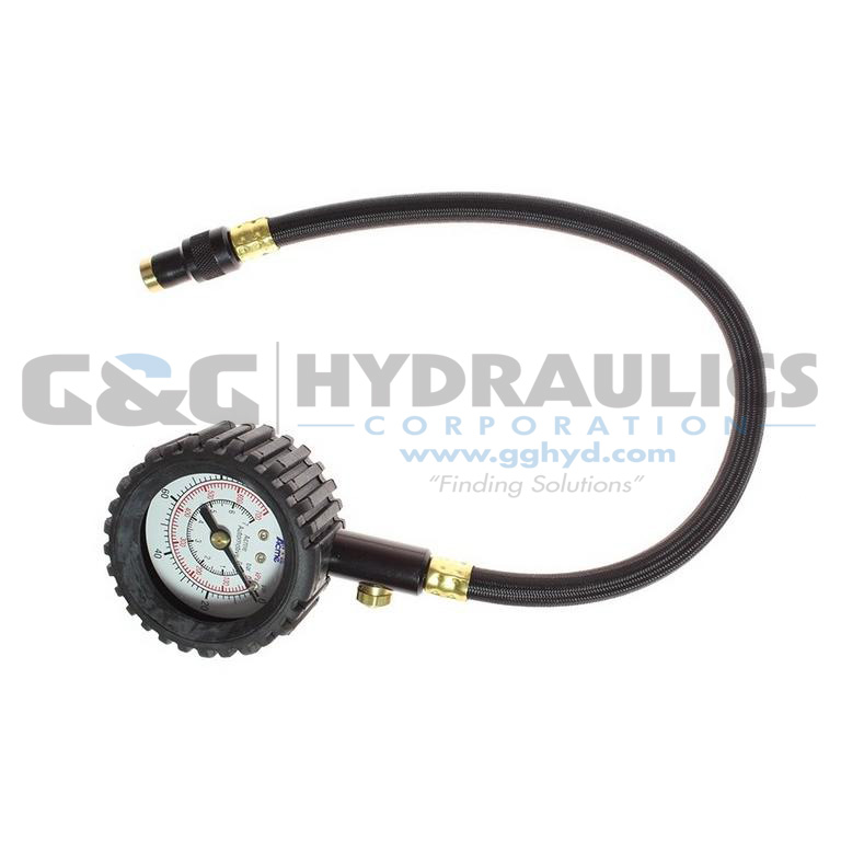 A536RB-PB Coilhose Extension Tire Gauge with/ Boot, 0-60 lbs, Display UPC #048232205367