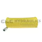 120-N12-25A Coilhose Nylon Coil, 1/2" x 25', Industrial Coupler & 1/2" NPT Swivel Fitting, Yellow UPC #029292922593