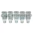 152S-T5 Coilhose 1/4" Industrial Steel Coupler, 1/4" MPT, 5 Pack UPC #029292927048