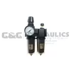27FCL3-DGS Coilhose 27 Series 3/8" Integral Filter/Regulator + Lubricator, Auto Drain, Gauge, Metal Bowl with Sight Glass UPC #029292876162