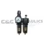 27FCL3-GHS Coilhose 27 Series 3/8" Integral Filter/Regulator + Lubricator, Auto Drain, Gauge, Metal Bowl with Sight Glass, 0-250 psi UPC #029292876216