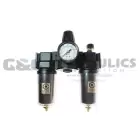27FRL3-GS Coilhose 27 Series 3/8" Filter + Regulator + Lubricator, Gauge, Metal Bowl with Sight Glass UPC #029292876667
