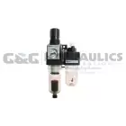 29-2D18-00 Coilhose 29 Series Filter/Regulator + Lubricator, Mini, 1/8", Manual, with/ Square Gauge UPC #029292753685
