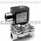 72218RN4UV00N0D200P3 Parker Skinner 2 Way Normally Closed 1/2" NPT Direct Lift Stainless Steel Solenoid Valve 110/50-120/60VAC DIN