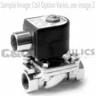 7221GBN3VE00N0D100P3 Parker Skinner 2 Way Normally Closed 3/8" NPT Direct Lift Brass Solenoid Valve 110/50-120/60VAC DIN
