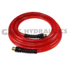 PFE40254TR Coilhose Flexeel Hose, 1/4" x 25', 1/4" MPT Reusable Strain Relief Fittings, Transparent Red UPC #029292918442