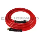 PFE40506TR Coilhose Flexeel Hose, 1/4" x 50', 3/8" MPT Reusable Strain Relief Fittings, Transparent Red UPC #029292918473