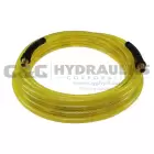 PFE40506TY Coilhose Flexeel Hose, 1/4" x 50', 3/8" MPT Reusable Strain Relief Fittings, Transparent Yellow UPC #029292918749