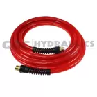 PFE50504TR Coilhose Flexeel Hose, 5/16" x 50', 1/4" MPT Reusable Strain Relief Fittings, Transparent Red UPC #029292918510