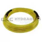 PFE50504TY Coilhose Flexeel Hose, 5/16" x 50', 1/4" MPT Reusable Strain Relief Fittings, Transparent Yellow UPC #029292918787