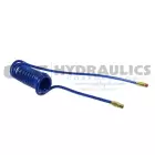 PR14-10A-B Coilhose Flexcoil, 1/4" x 10', 1/4" NPT Reusable Swivel & Rigid Fittings, Blue UPC #029292445528