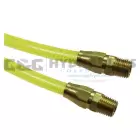 PRE14-20-TY Coilhose Flexeel Coil, 1/4" x 20', 1/4" NPT Reusable Rigid Fittings, Transparent Yellow UPC #029292894531