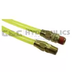PRE38-154A-TY Coilhose Flexeel Coil, 3/8" x 15', 1/4" NPT Reusable Rigid & Swivel Fittings, Transparent Yellow UPC #029292103343