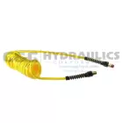 PU316-10A-Y Coilhose Flexcoil, 3/16" x 10', 1/4" NPT Rigid & Swivel Strain Relief Fittings, Yellow UPC #029292906005