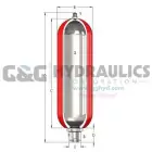 A5GB31001 Accumulators, Inc Gas Bottle Accumulator, 5 Gallon, 3,000 PSI, 1-1/4" NPT