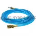 PFE4050T15X Coilhose Flexeel Hose, 1/4" x 50', Reusable Fittings, Industrial Six Ball Coupler & Connector, Transparent Blue UPC # 029292622615 