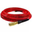 PFE4050TRS15X Coilhose Flexeel Hose, 1/4" x 50', Strain Relief Fittings, Industrial Six Ball Coupler & Connector, Transparent Red UPC # 029292623438