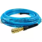 PFE4050TS15X Coilhose Flexeel Hose, 1/4" x 50', Strain Relief Fittings, Industrial Six Ball Coupler & Connector, Transparent Blue UPC # 029292933735