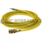 PFE4050TY15X Coilhose Flexeel Hose, 1/4" x 50', Reusable Fittings, Industrial Six Ball Coupler & Connector, Transparent Yellow UPC # 029292928618