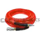 PFE4100TRS59C Coilhose Flexeel Hose, 1/4" x 100', Strain Relief Fittings, 3/8" Automotive Coupler & Connector, Transparent Red UPC # 029292532853
