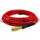 PFE6100TRS15X Coilhose Flexeel Hose, 3/8" x 100', Strain Relief Fittings, Industrial Six Ball Coupler & Connector, Transparent Red UPC # 029292530910