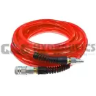 PFE6100TRS58C Coilhose Flexeel Hose, 3/8" x 100', Strain Relief Fittings, 3/8" Industrial Coupler & Connector, Transparent Red UPC # 029292531962
