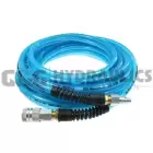 PFE6100TS58C Coilhose Flexeel Hose, 3/8" x 100', Strain Relief Fittings, 3/8" Industrial Coupler & Connector, Transparent Blue UPC # 029292531955