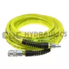 PFE6100TYS58C Coilhose Flexeel Hose, 3/8" x 100', Strain Relief Fittings, 3/8" Industrial Coupler & Connector, Transparent Yellow UPC # 029292531979
