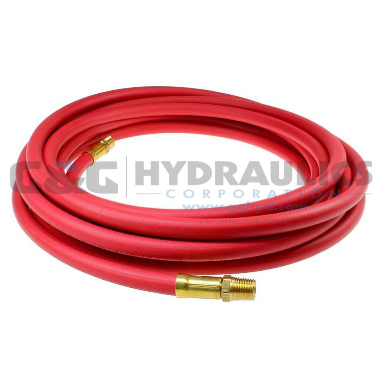 H38050RN-DL Coilhose General Purpose Hose, 3/8" ID x 50' x 3/8" MPT, Reuseable Fittings, Display UPC #029292299060