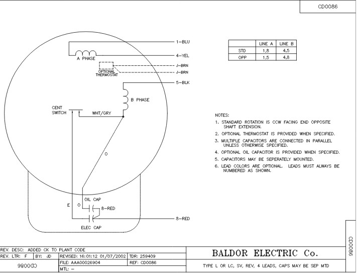 Baldor Single Phase Motor Wiring Diagram from www.gghyd.com