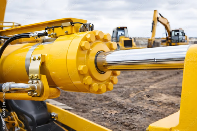 Hydraulic Cylinder on Heavy Construction Equipment