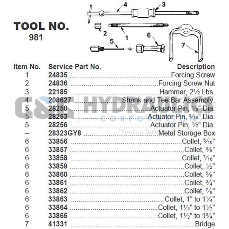 24835 SPX Power Team Forcing Screw Blind Hole Puller UPC 662536091596